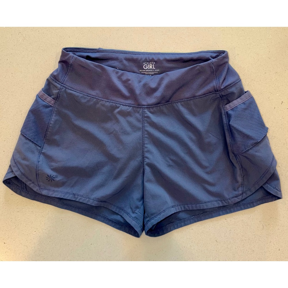 Athleta‎ Girl Record Breaker 3" Short Navy Blue Athletic Running Shorts Size S 7